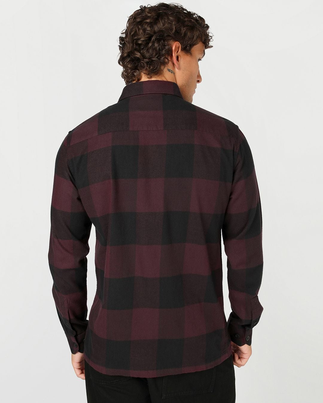 Flolook Men's Premium Maroon & Black Checked Casual Cotton Shirt